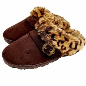 Chaps Clogs Slipper Faux Fur Size Small Slip-On